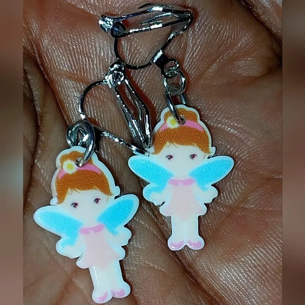 Super cute girls clip-on earrings